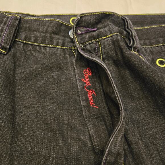 Vintage Coogi Jeans Size 40x32 Embroidered Indian Headdress Black Denim *read* - Picture 6 of 16
